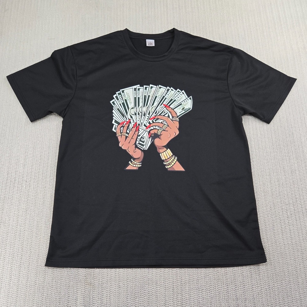 Cash Money Shirt Mens Large Black Short Sleeve Hip Hop Streetwear